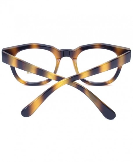 Oversized Square Thick Horn Rimmed Clear Lens Glasses Rivet Non Prescription Frame Leopard 