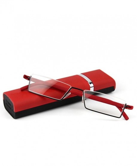 Flexible Red Tr90 Half Frame Semi Rimless Reader Reading Glasses With Case Red Cs12o912tk2