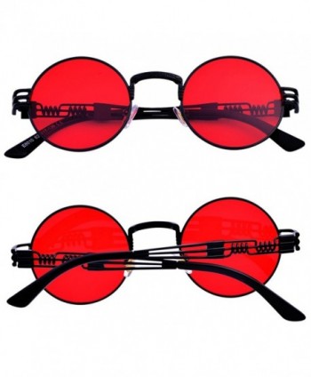 A Pair Of Vintage Steampunk Red Sunglasses Men Round Punk Alloy Metal Retro Sun  Glasses Women 2022 Goggles Gothic Style Shades - Temu