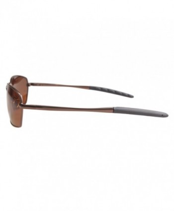 8-base Curve Wrap Metal Frame Polarized Oval Sunglasses for Men