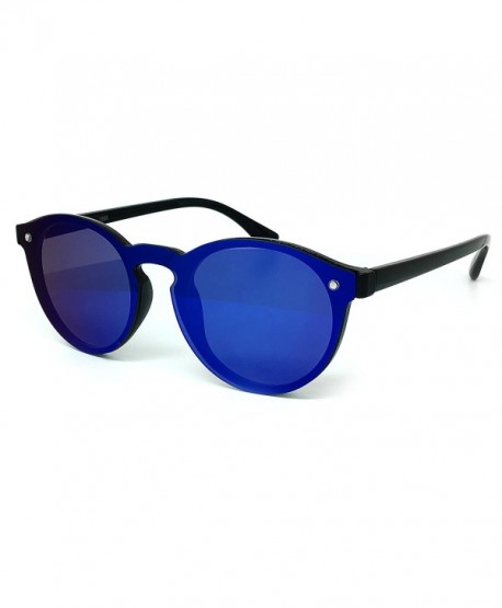 1866 Flat Revo Wraparound One Piece Rimlesshield Mirrored Sunglasses ...