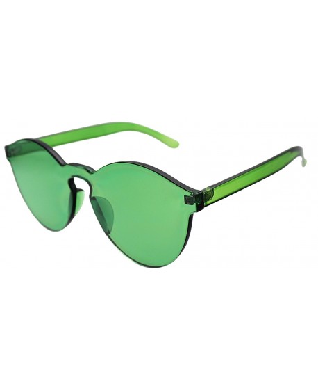 Fashion Rimless One Piece Clear Lens Color Candy Sunglasses - Green ...