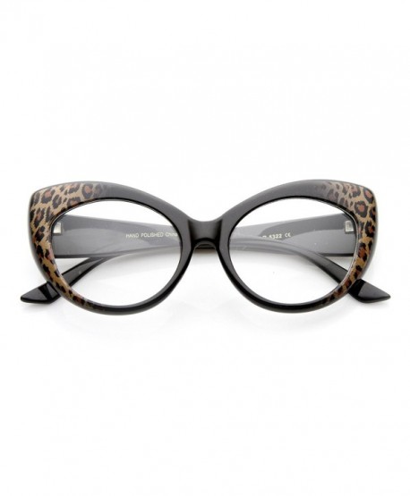 Mod Pointed Cat Eye Clear Fashion Frame Glasses - Cheetah Clear ...