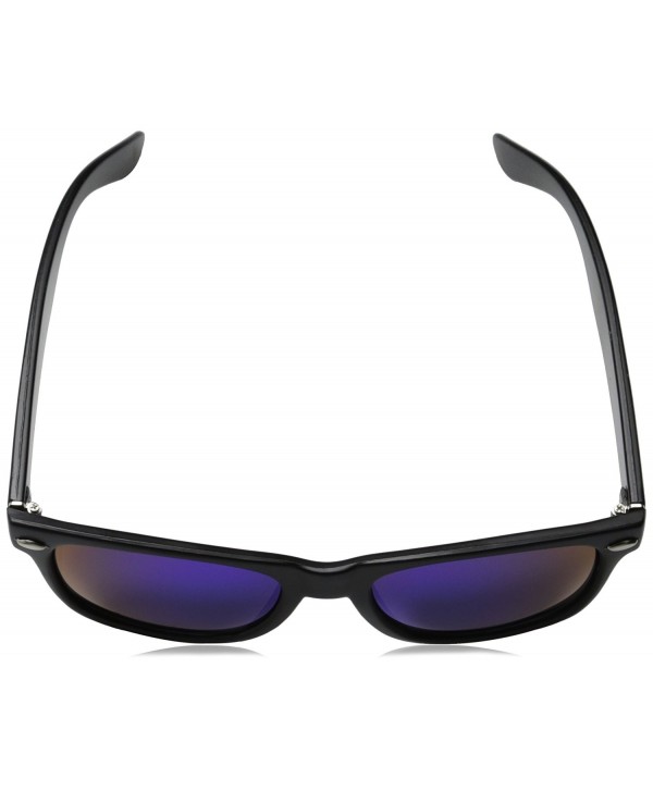 Zv 8025l Retro Matte Black Horned Rim Flash Colored Lens Sunglasses Black Purple 50mm 