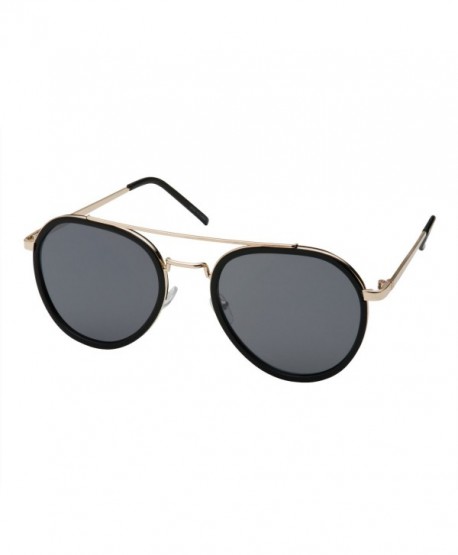 Men's Fashion Full Metal Rim Aviator Sunglasses - Flat Lens - Black 