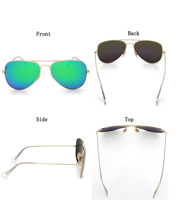 Polarized Aviator Sunglasses for Men and Women - Gold Frame/Green Lens ...