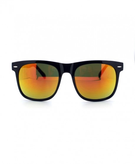 Unisex Oversized Black Square Wayfarer Sunglasses With Revo Mirror Lens Black Orange C811yhua64z 