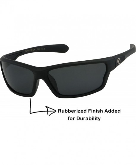 Men S Rectangular Sports Wrap 65mm Polarized Sunglasses Black Matte Rubberized C112mzzxxxu