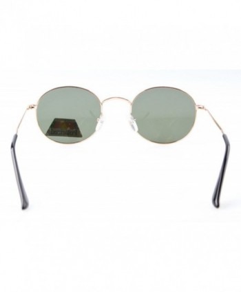 Vintage Style Quality Round Polarized Sunglasses - Gold Frame-G15 Lens ...