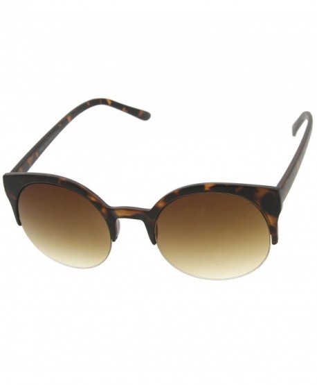 Retro Half Frame Semi Rimless P3 Round Horn Rimmed Sunglasses Matte Tortoise C011g5mjphd 6842