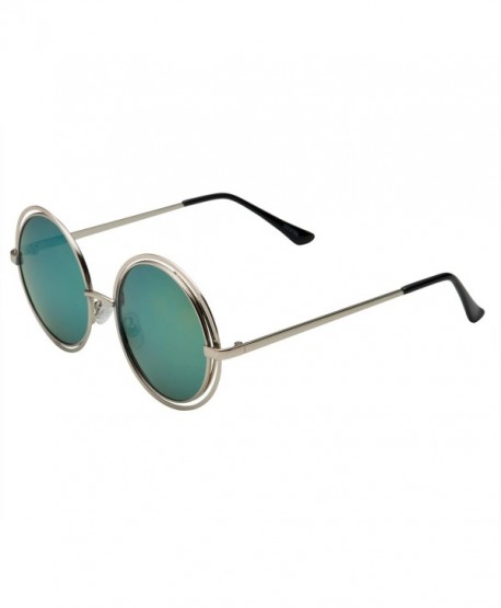 Women's Midsized Metal Wire Frame Round Sunglasses Glam - Gold Green ...
